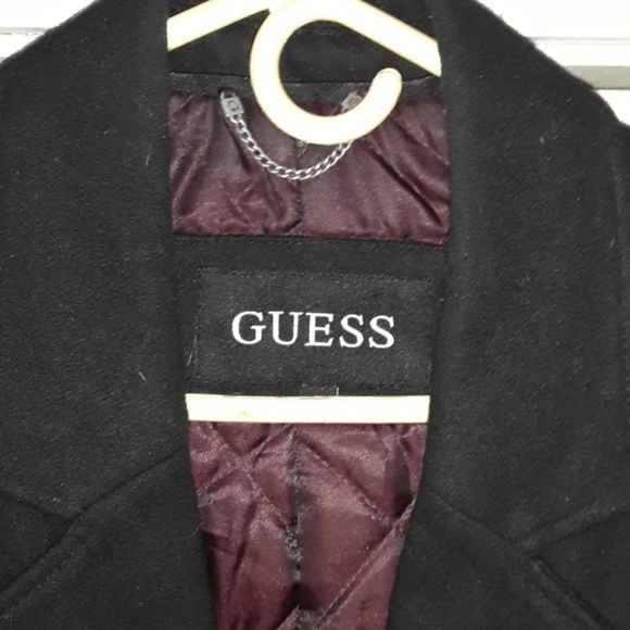 Guess Mens Wool Pea Coat - Picture 2 of 6